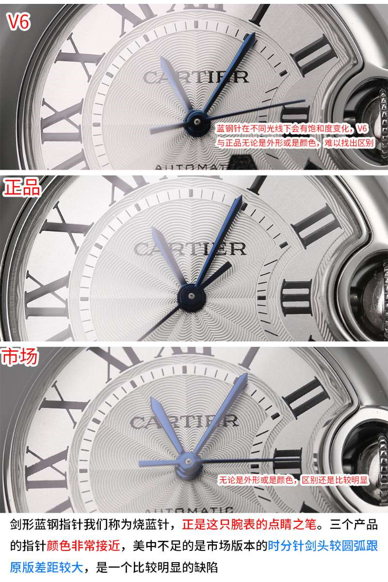 V6厂卡地亚V7版蓝气球对比原装评测（V6厂蓝气球真假对比评测）  第5张