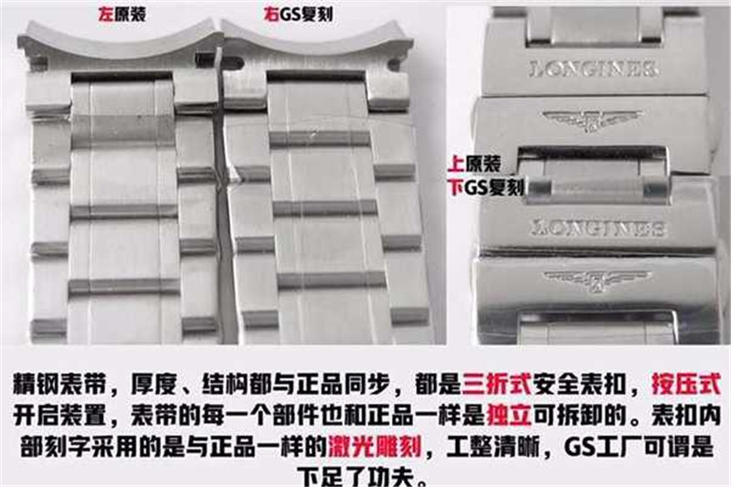 GS厂浪琴名匠月相八针对比正品评测（GS厂浪琴名匠月相八针怎么样）  第5张